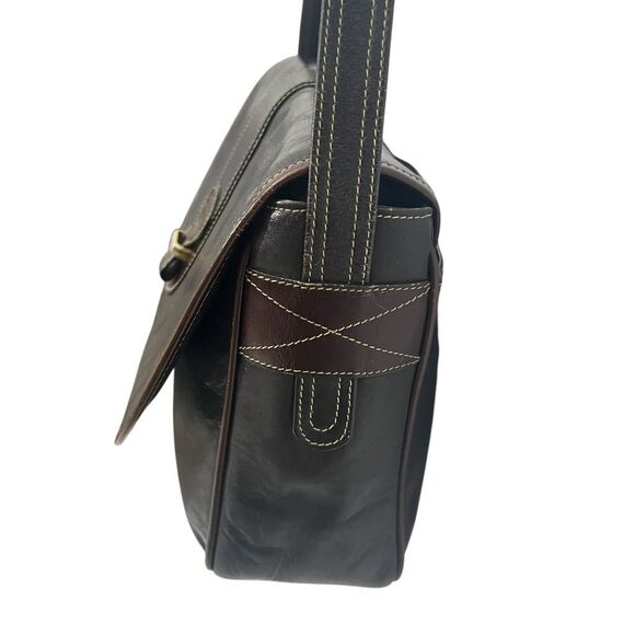 BALLY Shoulder Bag or Crossbody Purse Vintage in Dark Brown Leather Authentic - Picture 4 of 10